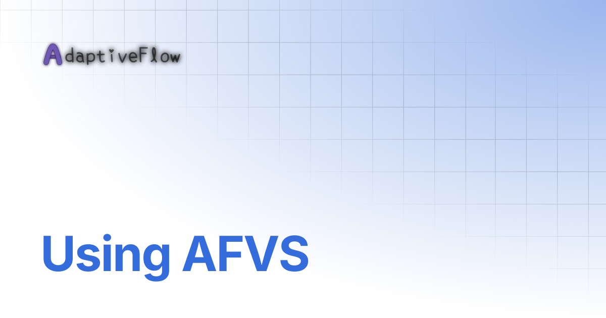 Using AFVS | Documentation (AFVS)
