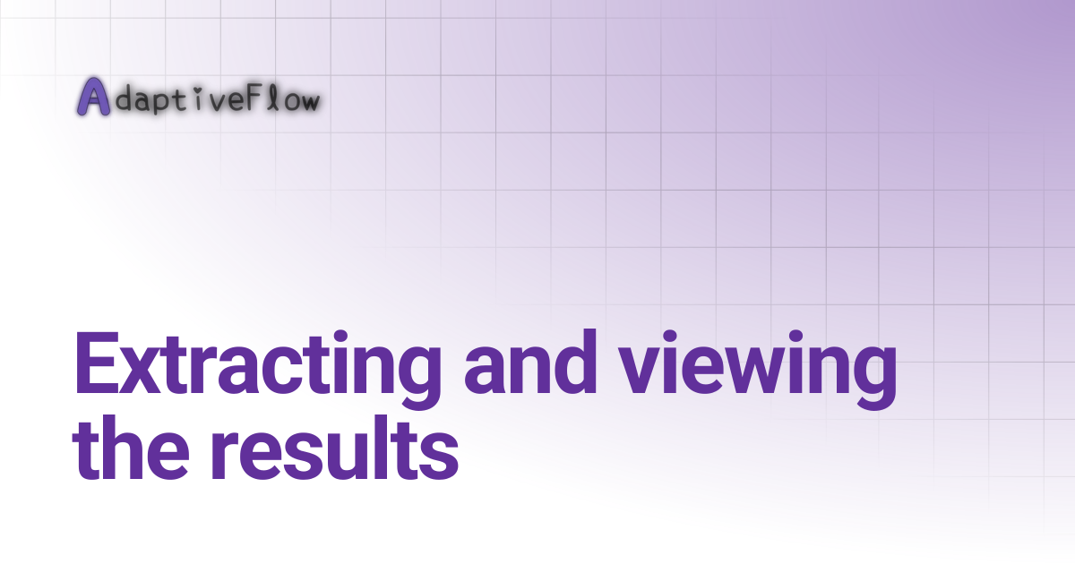 Extracting and viewing the results | Tutorials (AFVS)
